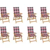 Image de Vidaxl Chaises Inclinables De Jardin Et Coussins Lot De 8 Teck Solide