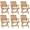 Image de Vidaxl Chaises Pliables De Jardin Avec Coussins 6 Pcs Bois De Teck