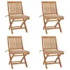 Image de Vidaxl Chaises Pliables De Jardin Avec Coussins 4 Pcs Teck Solide