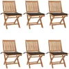 Image de Vidaxl Chaises Pliables De Jardin Avec Coussins 6 Pcs Bois De Teck
