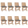 Image de Vidaxl Chaises Pliables De Jardin Avec Coussins 8 Pcs Teck Solide