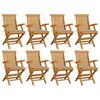 Image de Vidaxl Chaises De Jardin Avec Coussins Beige 8 Pcs Bois De Teck Massif