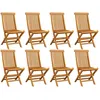 Image de Vidaxl Chaises De Jardin Pliables 8 Pcs Bois De Teck Massif