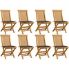 Image de Vidaxl Chaises De Jardin Avec Coussins Anthracite 8 Pcs Teck Massif