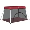 Image de Parc Pour BÃ©bÃ© Avec Matelas Rouge Tissu De Lin Vidaxl Vidaxl