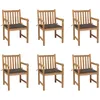 Image de Vidaxl Chaises De Jardin 6 Pcs Avec Coussins Taupe Bois De Teck Massif