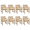 Image de Vidaxl Chaises De Jardin 8 Pcs Avec Coussins Blanc CrÃ¨me Teck Solide