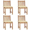 Image de Vidaxl Chaises De Jardin 4 Pcs Avec Coussins Bois De Teck Massif