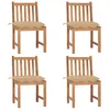 Image de Vidaxl Chaises De Jardin 4 Pcs Avec Coussins Bois De Teck Massif