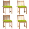 Image de Vidaxl Chaises De Jardin 4 Pcs Avec Coussins Bois De Teck Massif