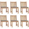 Image de Vidaxl Chaises De Jardin 6 Pcs Avec Coussins Bois De Teck Massif
