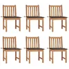 Image de Vidaxl Chaises De Jardin 6 Pcs Avec Coussins Bois De Teck Massif