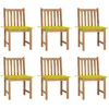 Image de Vidaxl Chaises De Jardin 6 Pcs Avec Coussins Bois De Teck Massif