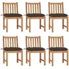 Image de Vidaxl Chaises De Jardin 6 Pcs Avec Coussins Bois De Teck Massif