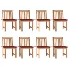 Image de Vidaxl Chaises De Jardin 8 Pcs Avec Coussins Bois De Teck Massif