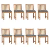 Image de Vidaxl Chaises De Jardin 8 Pcs Avec Coussins Bois De Teck Massif