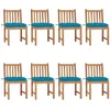 Image de Vidaxl Chaises De Jardin 8 Pcs Avec Coussins Bois De Teck Massif