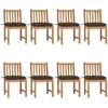 Image de Vidaxl Chaises De Jardin 8 Pcs Avec Coussins Bois De Teck Massif