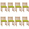 Image de Vidaxl Chaises De Jardin 8 Pcs Avec Coussins Bois De Teck Massif