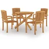 Image de Vidaxl Ensemble De Salle Ã Manger De Jardin 5 Pcs Bois De Teck Massif