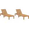 Image de Vidaxl Chaises Longues 2 Pcs Bois De Teck Solide