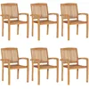 Image de Vidaxl Chaises De Jardin Empilables 6 Pcs Bois De Teck Solide