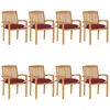 Image de Vidaxl Chaises De Jardin Empilables Avec Coussins 8 Pcs Teck Solide