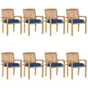 Image de Vidaxl Chaises De Jardin Empilables Avec Coussins 8 Pcs Teck Solide