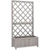 Image de Vidaxl JardiniÃ¨re Ã Treillis De Jardin Gris 70x30x135 Cm Bois De Sapin