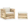Image de Vidaxl Salon De Jardin 2 Pcs Avec Coussins Bois ImprÃ©gnÃ© De Vert
