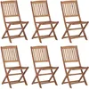 Image de Lot De 6 Chaises Pliantes D'extÃ©rieur En Bois D'acacia Massif, Couleur Naturelle