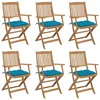 Image de Vidaxl Chaises Pliables De Jardin 6 Pcs Avec Coussins Bois D'acacia