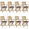 Image de Vidaxl Chaises Pliables De Jardin Lot De 8 Avec Coussins Bois D'acacia