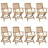 Image de Vidaxl Chaises Pliables De Jardin Lot De 8 Avec Coussins Bois D'acacia