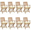 Image de Vidaxl Chaises Pliables De Jardin 8 Pcs Avec Coussins Bois D'acacia