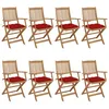 Image de Vidaxl Chaises Pliables De Jardin 8 Pcs Avec Coussins Bois D'acacia
