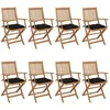 Image de Vidaxl Chaises Pliables De Jardin 8 Pcs Avec Coussins Bois D'acacia