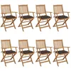 Image de Vidaxl Chaises Pliables De Jardin 8 Pcs Avec Coussins Bois D'acacia