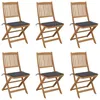 Image de Vidaxl Chaises Pliables De Jardin 6 Pcs Avec Coussins Bois D'acacia