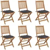 Image de Vidaxl Chaises Pliables De Jardin 6 Pcs Avec Coussins Bois D'acacia