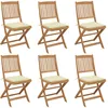 Image de Vidaxl Chaises Pliables De Jardin 6 Pcs Avec Coussins Bois D'acacia