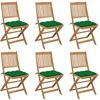 Image de Vidaxl Chaises Pliables De Jardin 6 Pcs Avec Coussins Bois D'acacia