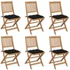 Image de Vidaxl Chaises Pliables De Jardin 6 Pcs Avec Coussins Bois D'acacia