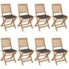 Image de Vidaxl Chaises Pliables De Jardin 8 Pcs Avec Coussins Bois D'acacia