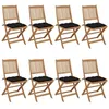 Image de Vidaxl Chaises Pliables De Jardin 8 Pcs Avec Coussins Bois D'acacia