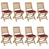 Image de Vidaxl Chaises Pliables De Jardin 8 Pcs Avec Coussins Bois D'acacia