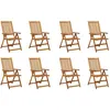 Image de Vidaxl Chaises Pliables De Jardin Lot De 8 Bois D'acacia Solide