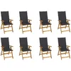 Image de Vidaxl Chaises Pliables De Jardin Avec Coussins 8 Pcs Bois D'acacia