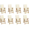 Image de Yueyinnkeji Chaises Pliables De Jardin Avec Coussins 8 Pcs Bois D'acacia Type3