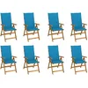 Image de Vidaxl Chaises Pliables De Jardin Avec Coussins 8 Pcs Bois D'acacia